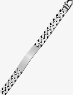 Gourmette 10 mm plaque rectangle argent 925‰ vieilli SO OR