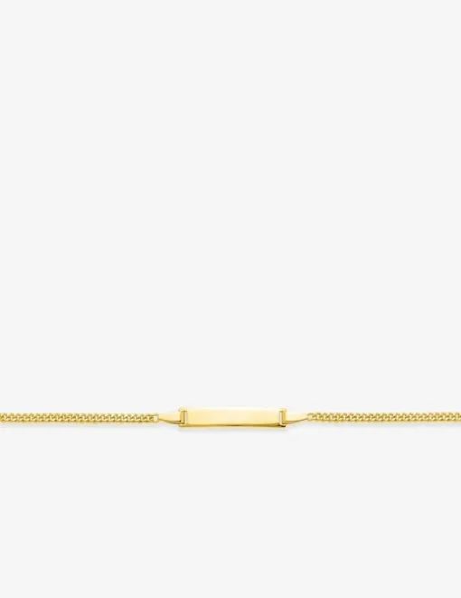 Gourmette bébé classique or jaune 750 ‰ plaque rectangle chaîne gourmette SO OR