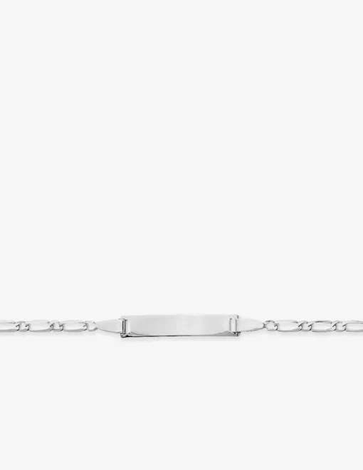 Gourmette bébé or blanc 750 ‰ plaque rectangle SO OR