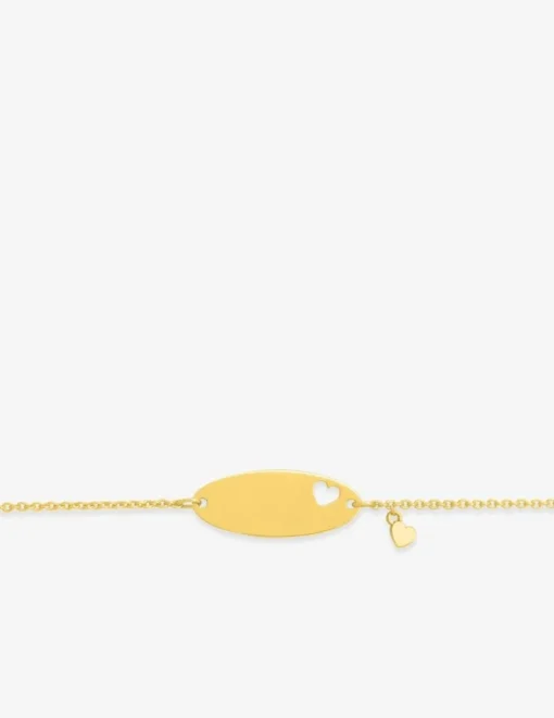 Gourmette bébé or jaune 750 ‰ maille forçat plaque fantaisie SO OR