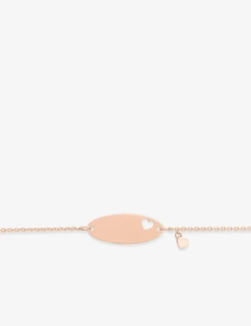 Gourmette bébé or rose 750 ‰ maille forçat plaque fantaisie SO OR