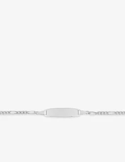 Gourmette identité alternée 1+3 pour bébé en argent 925 ‰ rhodié SO OR