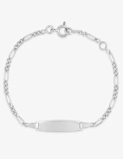 Gourmette identité alternée 1+3 pour bébé en argent 925 ‰ rhodié SO OR