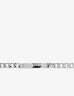 Gourmette identité en argent 925 ‰ rhodié avec plaque fantaisie SO OR