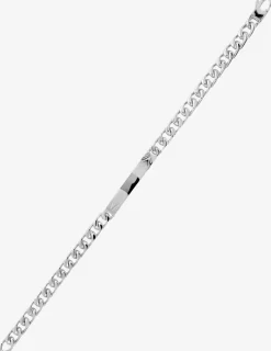 Gourmette identité en argent 925 ‰ rhodié avec plaque fantaisie SO OR