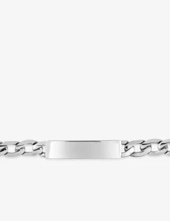 Gourmette maille alternée 1+3 et plaque 7,5 mm acier SO OR