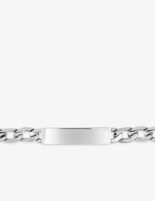 Gourmette maille alternée 1+3 et plaque 7,5 mm acier SO OR