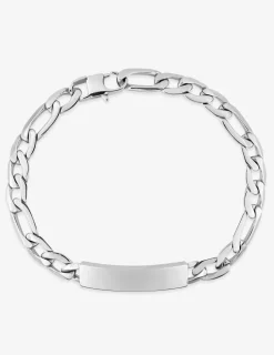 Gourmette maille alternée 1+3 et plaque 7,5 mm acier SO OR
