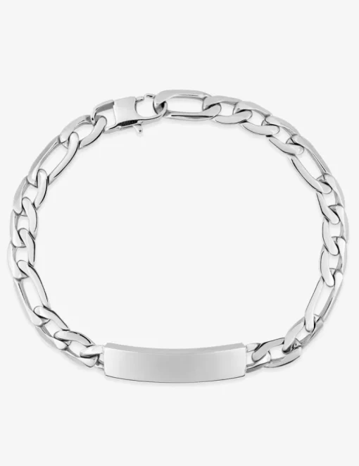 Gourmette maille alternée 1+3 et plaque 7,5 mm acier SO OR