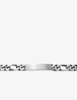 Gourmette maille alternée 1+2 et plaque rectangle 8 mm argent 925‰ vieilli SO OR