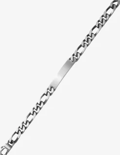 Gourmette maille alternée 1+2 et plaque rectangle 8 mm argent 925‰ vieilli SO OR