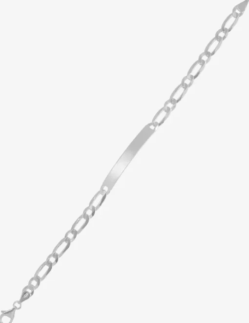 Gourmette maille alternée 1+1 et plaque rectangle 6 mm argent 925‰ SO OR