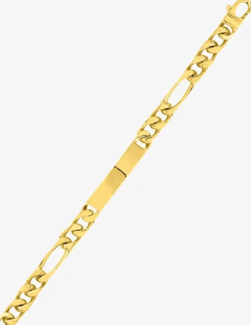 Gourmette maille alternée 1+3 et plaque rectangle 8 mm plaqué or SO OR