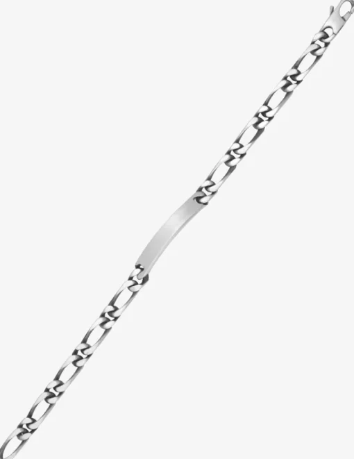 Gourmette maille alternée 1+1 plaque rectangle 6 mm argent 925‰ vieilli SO OR