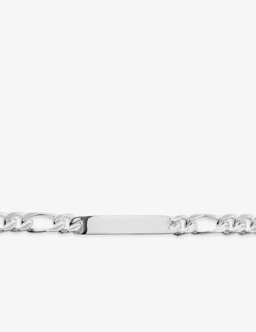 Gourmette maille alternée 1+2 et plaque 8 mm argent 925‰ SO OR