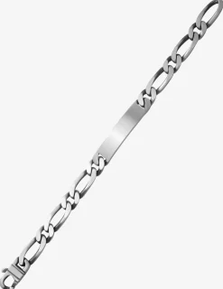 Gourmette maille alternée 1+1 et plaque rectangle 10 mm argent 925‰ vieilli SO OR