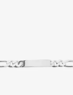 Gourmette maille alternée 1+3 et plaque 10 mm argent 925‰ rhodié SO OR