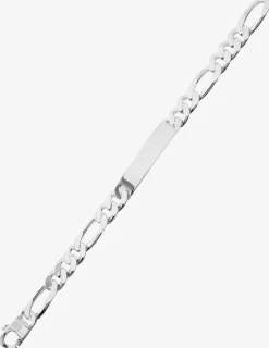 Gourmette maille alternée 1+3 et plaque 10 mm argent 925‰ rhodié SO OR