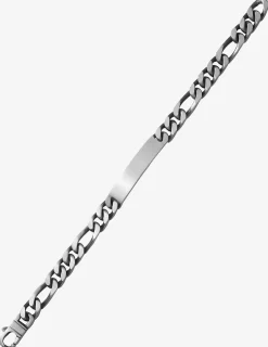Gourmette maille alternée 1+3 et plaque rectangle 8 mm argent 925‰ vieilli SO OR