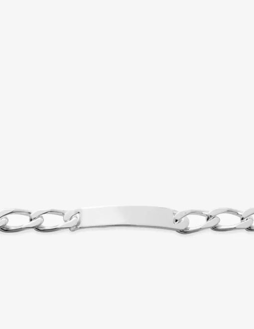 Gourmette maille cheval et plaque 8 mm argent 925‰ rhodié SO OR