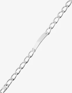 Gourmette maille cheval et plaque 8 mm argent 925‰ rhodié SO OR