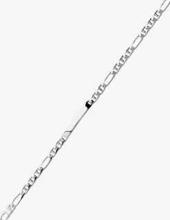 Gourmette maille marine et plaque rectangle 5 mm argent 925‰ rhodié SO OR