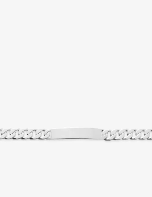 Gourmette plaque rectangle 8 mm argent 925‰ rhodié SO OR