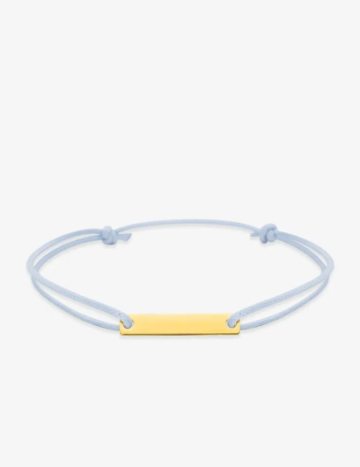 Identité cordon cyan et plaque en or jaune 375 ‰ SO OR