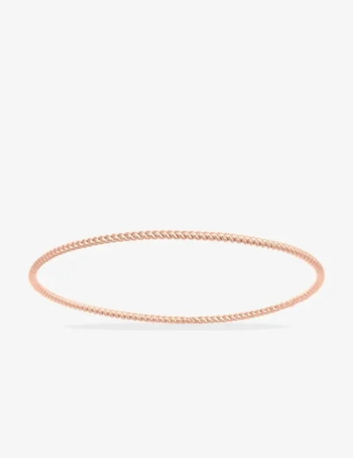 Jonc fermé fil torsadé plaqué or rose SO OR