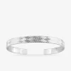 Jonc ouvert argent 925 ‰ rhodié avec un motif géométrique SO OR