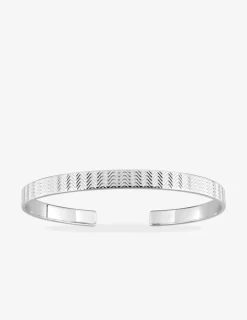 Jonc ouvert argent 925 ‰ rhodié avec motif vague SO OR