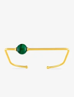 Jonc ouvert en plaqué or avec malachite SO OR