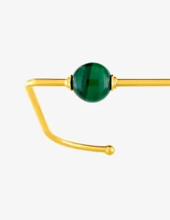 Jonc ouvert en plaqué or avec malachite SO OR