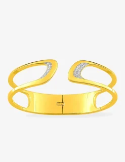 Jonc ouvert plaqué or et oxydes de zirconium SO OR