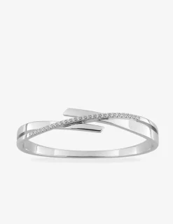 Jonc ouvrant argent 925 ‰ rhodié et oxyde de zirconium SO OR