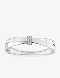 Jonc ouvrant argent 925 ‰ rhodié et motif fantaisie oxyde de zirconium SO OR
