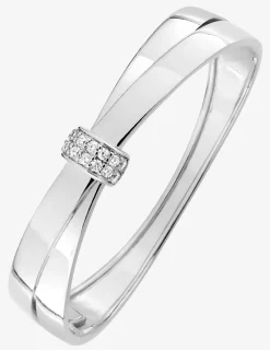Jonc ouvrant argent 925 ‰ rhodié et motif fantaisie oxyde de zirconium SO OR