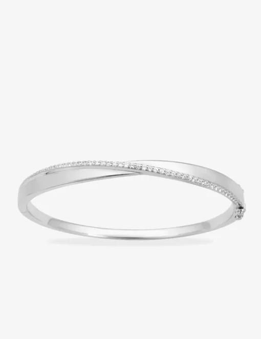 Jonc ouvrant argent 925‰ rhodié et oxydes de zirconium SO OR