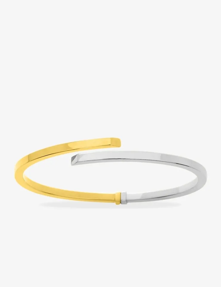 Jonc ouvrant bicolore or 750 ‰ 3 mm SO OR