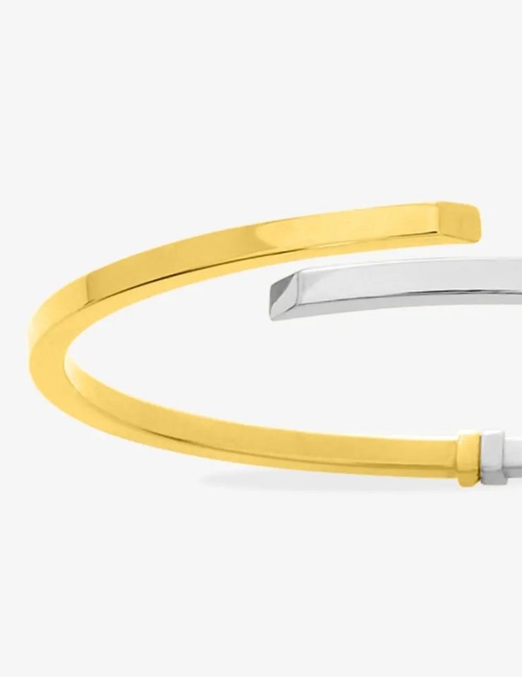 Jonc ouvrant bicolore or 750 ‰ 3 mm SO OR