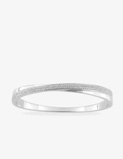 Jonc ouvrant fantaisie argent 925 ‰ rhodié et oxyde de zirconium SO OR