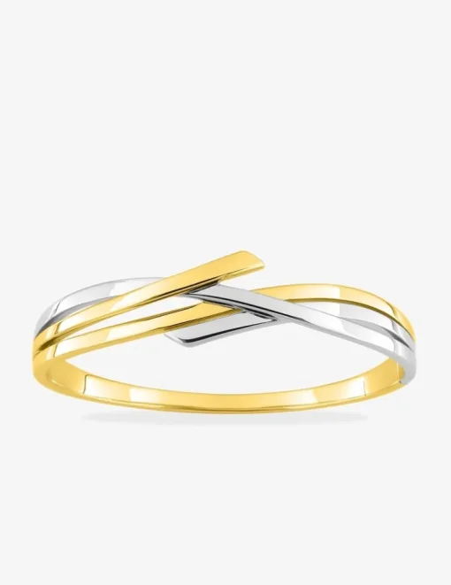 Jonc ouvrant plaqué or et rhodium SO OR