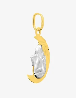 Médaille ange bicolore en or 375 ‰ SO OR