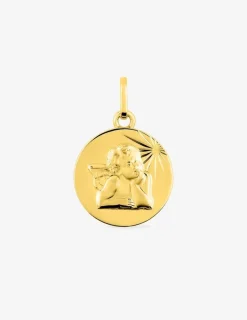Médaille ange en or jaune 375 ‰ SO OR