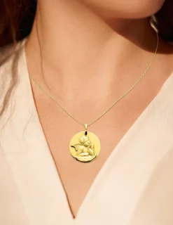 Médaille ange en or jaune 375 ‰ SO OR