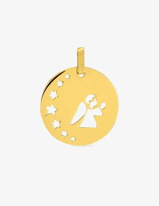 Médaille ange jeton en or jaune 375 ‰ SO OR