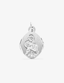 Médaille losange Saint Christophe argent 925‰ rhodié SO OR