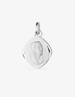 Médaille losange Vierge argent 925‰ rhodié SO OR