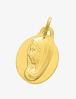 Médaille ovale Vierge or jaune 750‰ SO OR