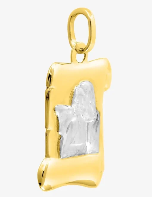 Médaille parchemin ange plaqué or et rhodium SO OR